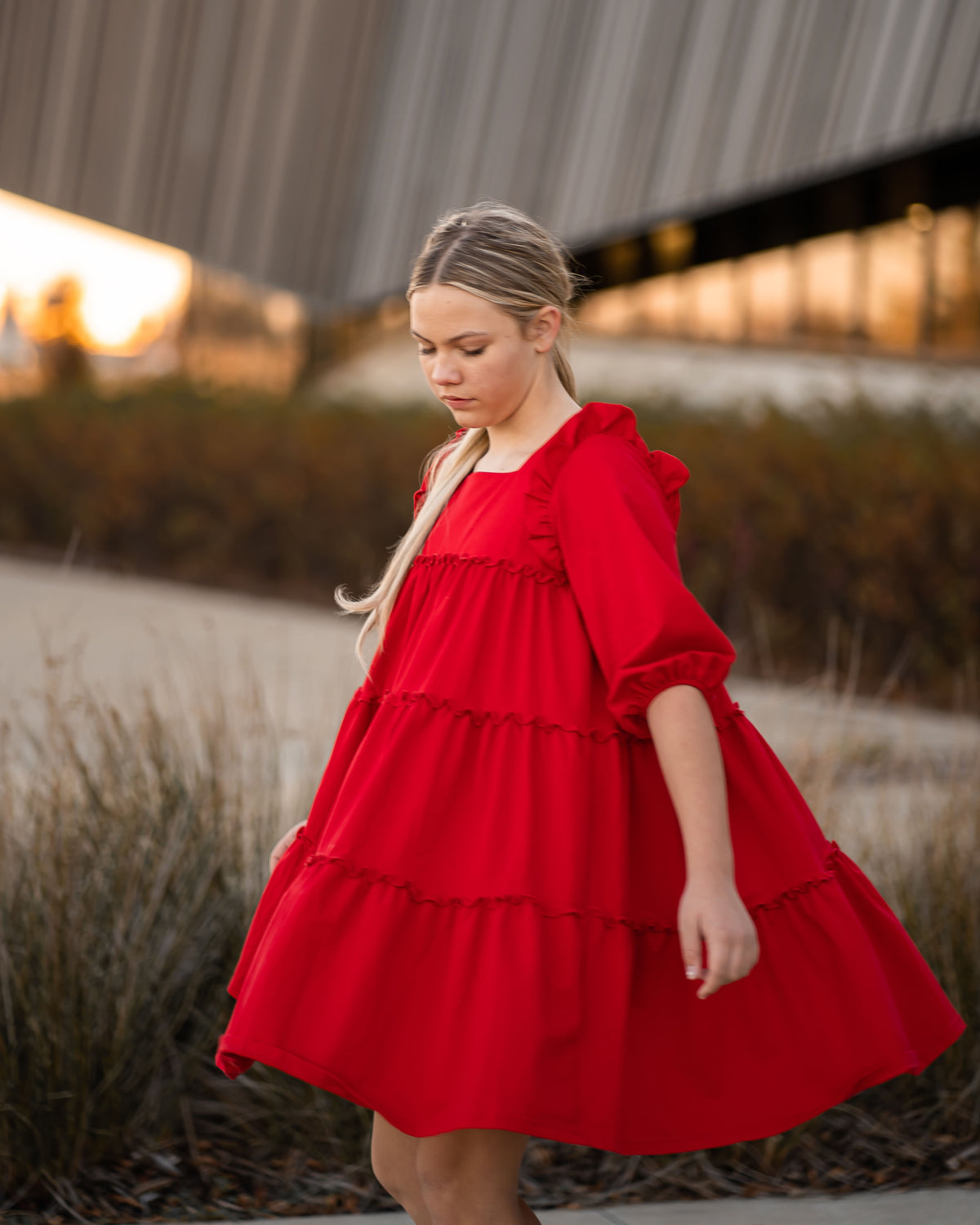 Ariel Dress in Red Knit