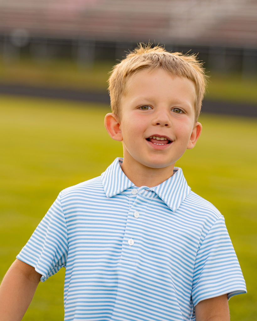 Game Day Patrick Shirt - Light Blue and White Stripe