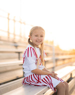 Game Day Cheer Set - Red with Pom Pom Skirt
