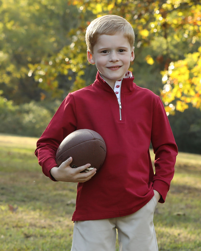 Game Day Quarter Zip - Burgundy