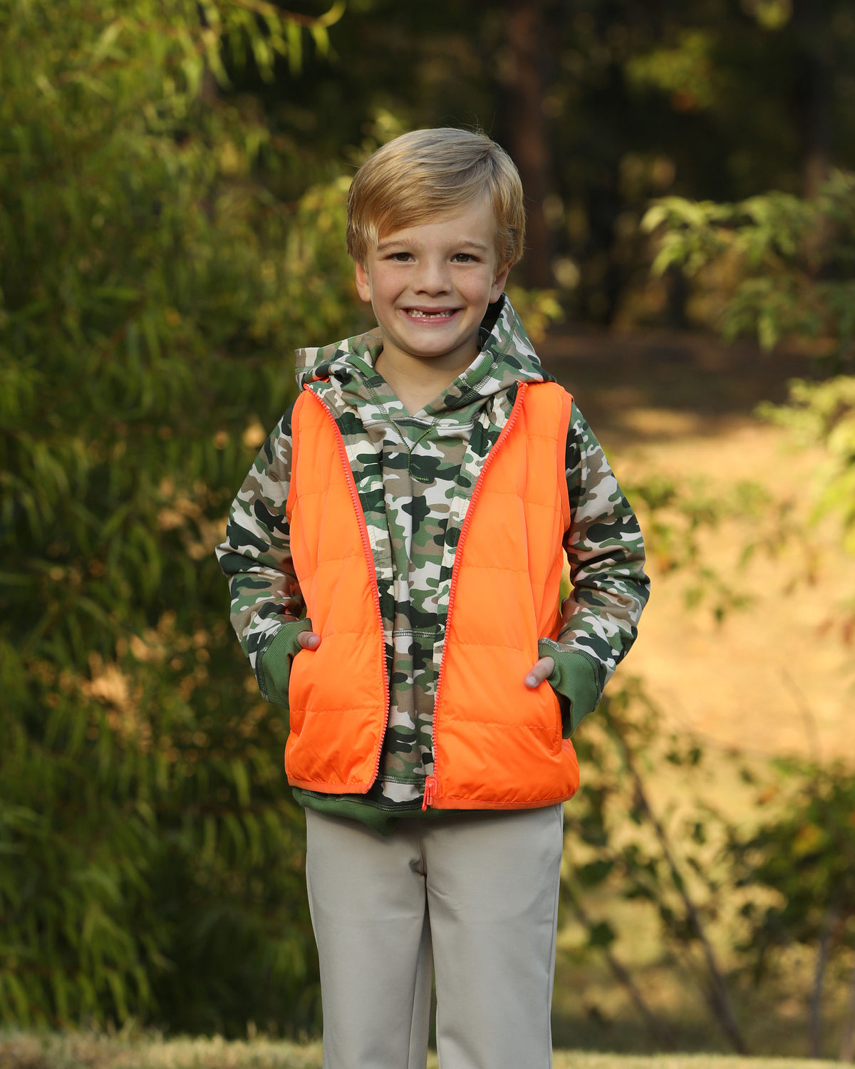 Delta Valley Vest - REVERSIBLE Hunter Orange / Woodland Camo
