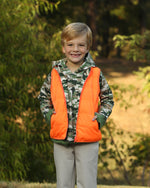 Delta Valley Vest - REVERSIBLE Hunter Orange / Woodland Camo