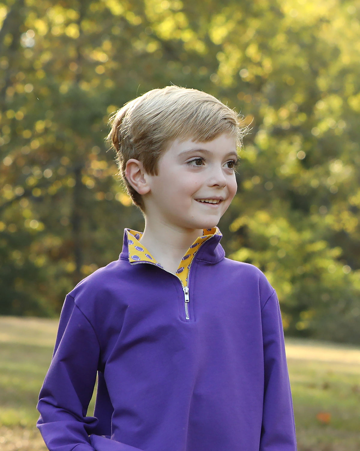 Game Day Quarter Zip - Purple and Gold