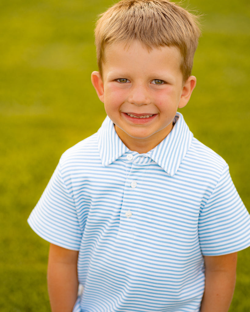 Game Day Patrick Shirt - Light Blue and White Stripe