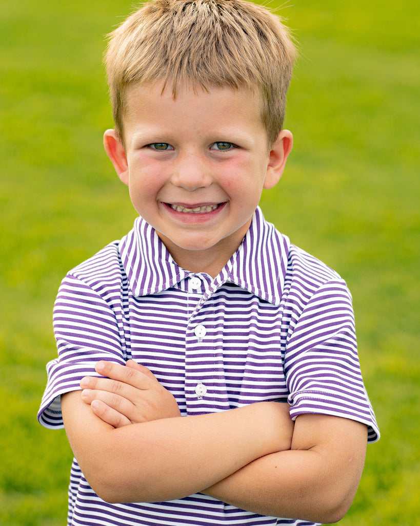 Game Day Patrick Shirt - Purple and White Stripe