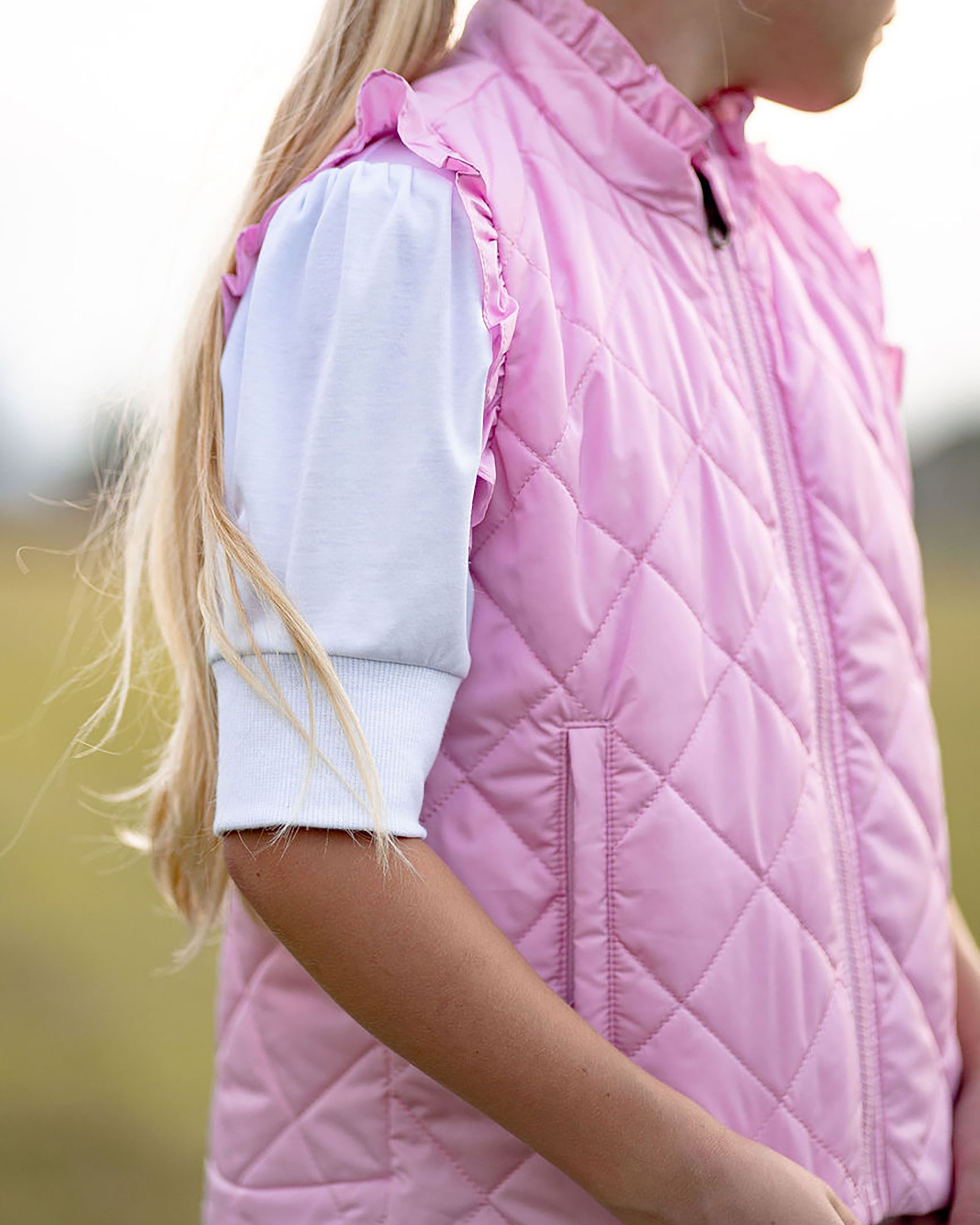 Vera Vest with Ruffle - Cotton Candy Pink – The Yellow Lamb