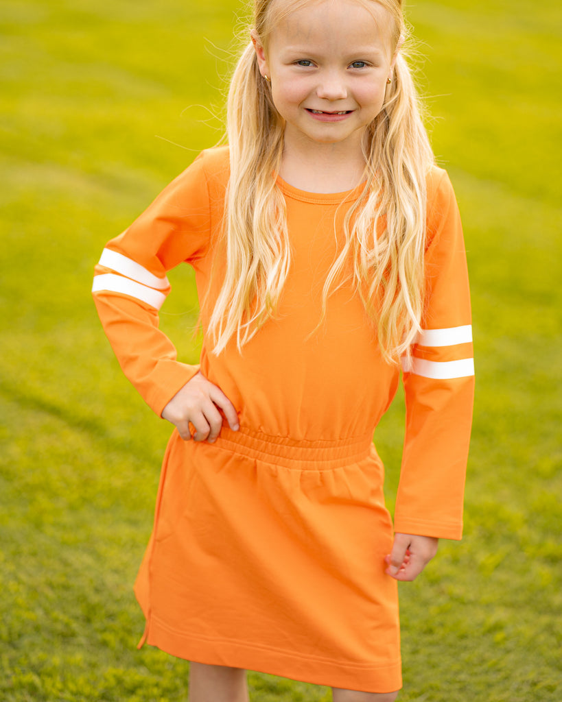 Game Day Glitter Dress - Orange
