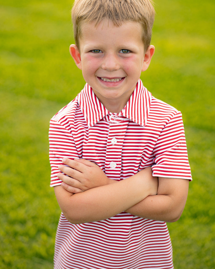 Game Day Patrick Shirt - Burgundy and White Stripe