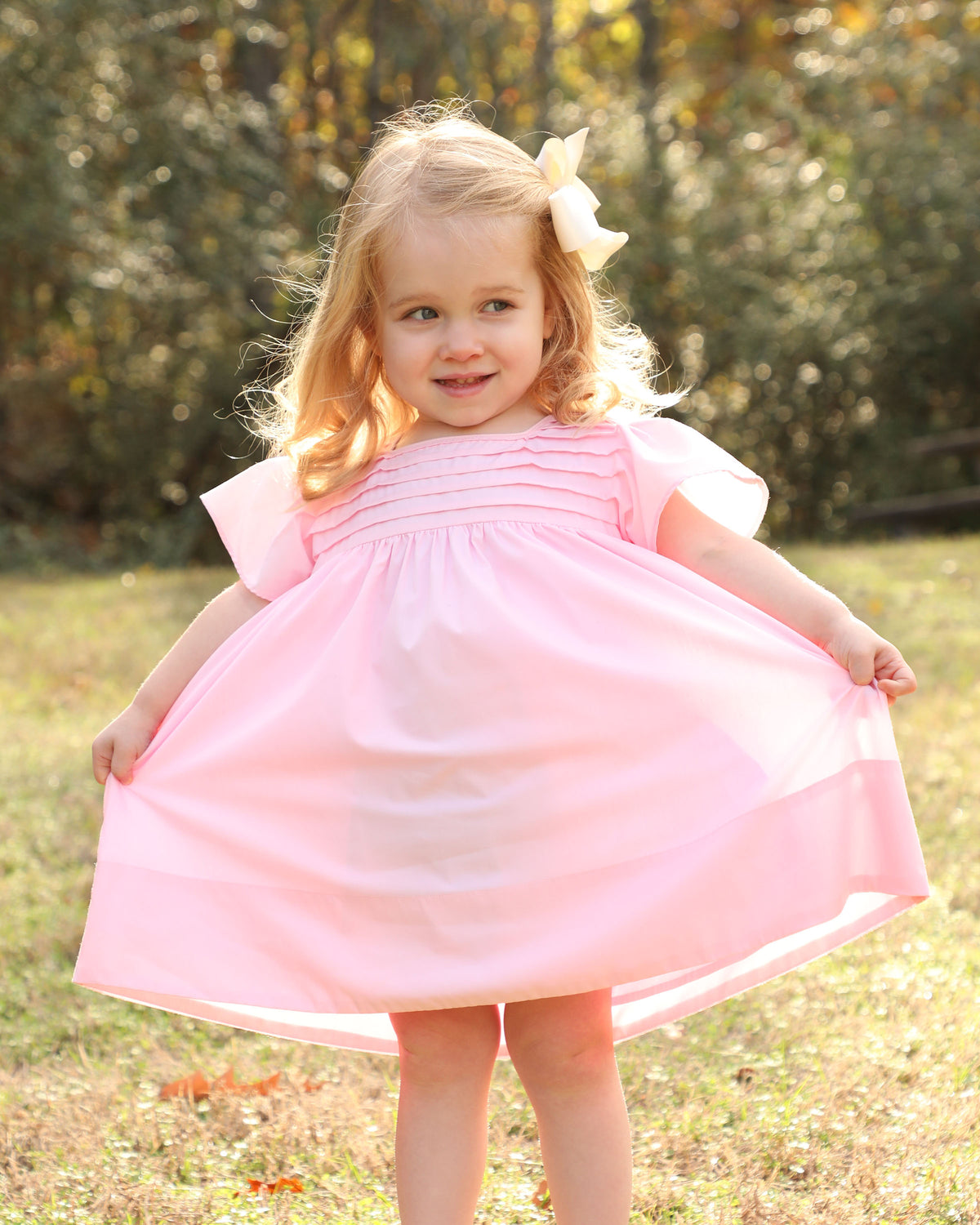 Priscilla Pleated Dress: Pink