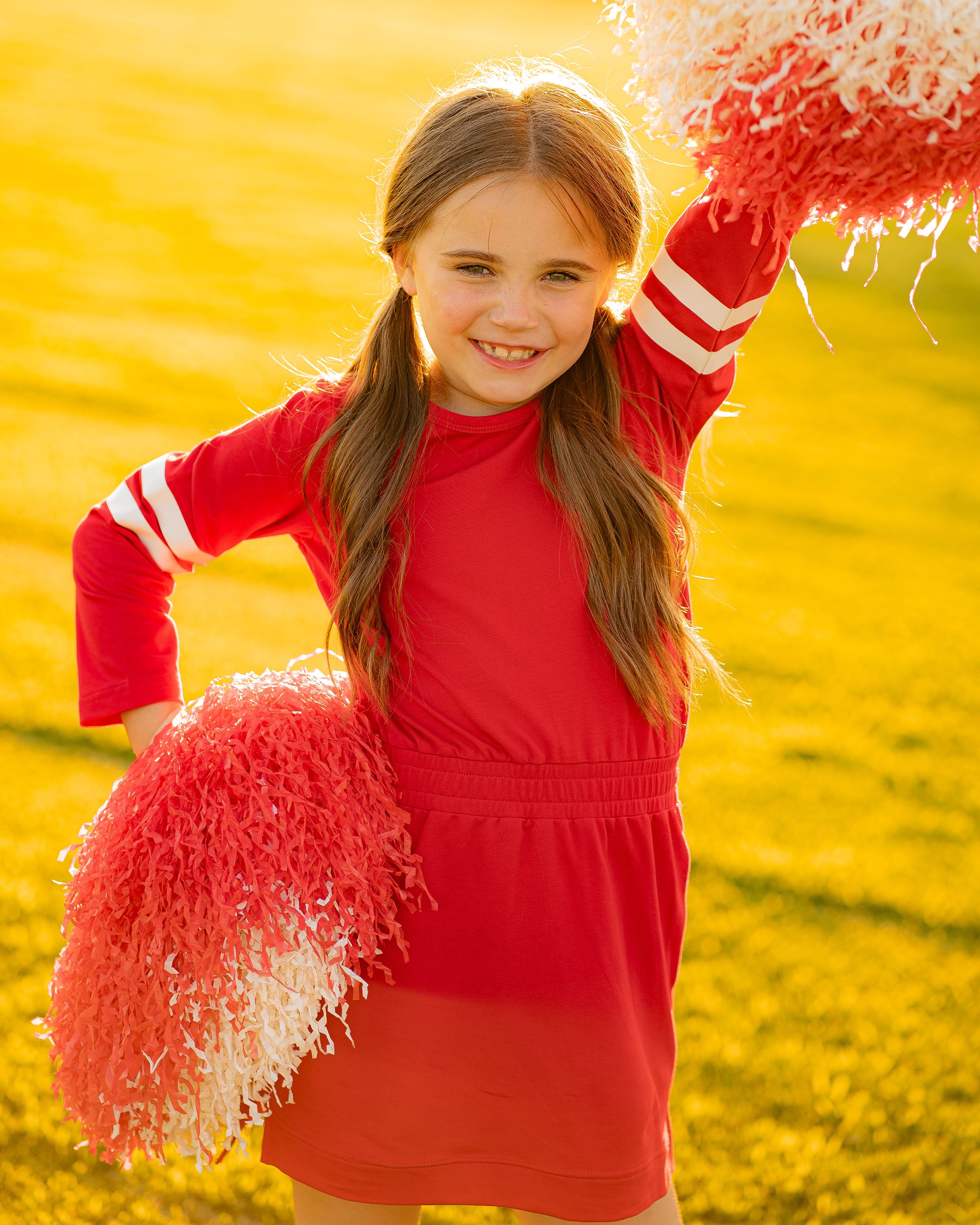 red sequin game day dress Game Day Sequin Trim Dress