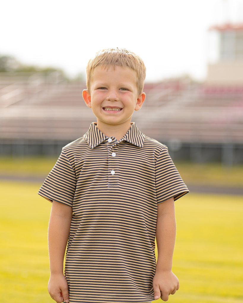 Game Day Patrick Shirt - Black and Gold Stripe