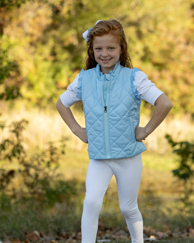 Vera Vest with Ruffle - Powder Blue