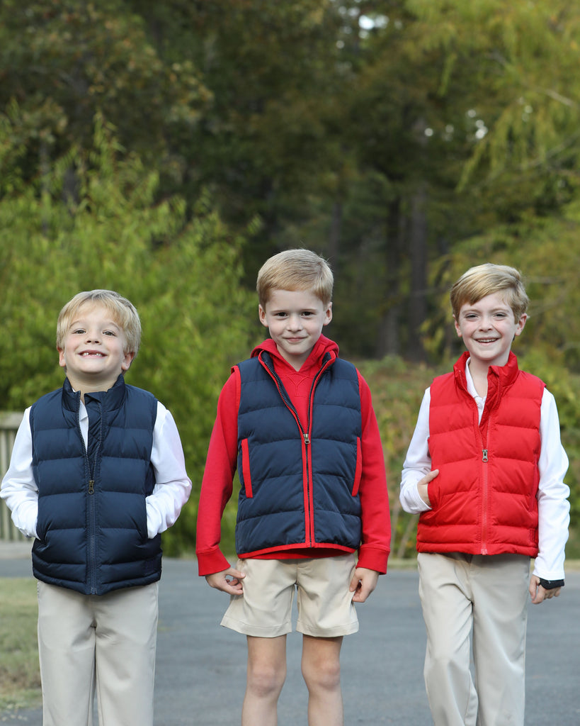 Delta Valley Vest - Maritime Navy with Cardinal Red Trim