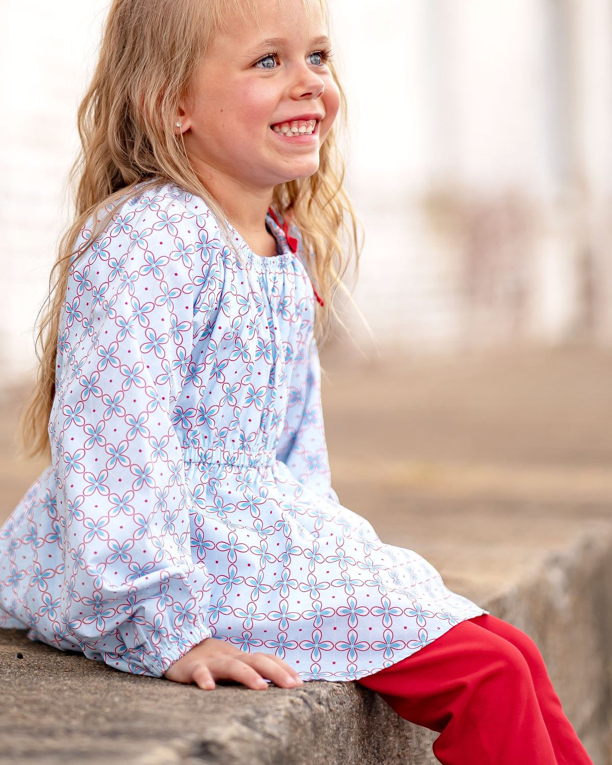 Gloria Geometric - Gabby Gathered Neck Tunic