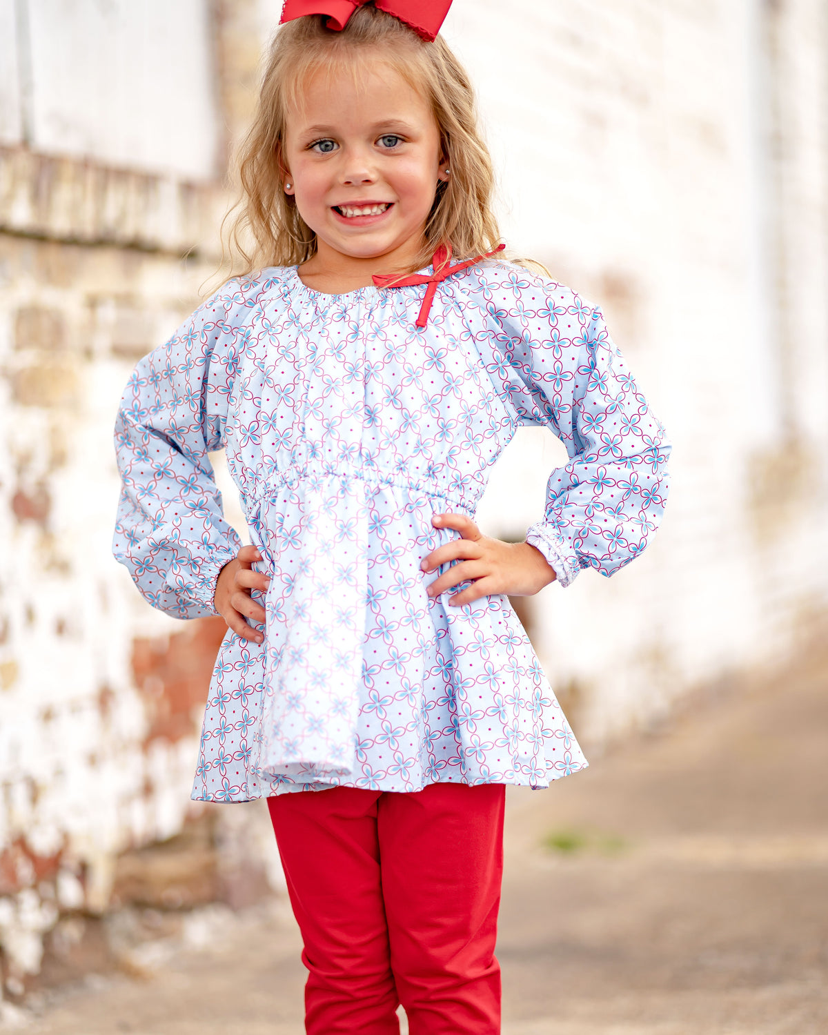 Gloria Geometric - Gabby Gathered Neck Tunic