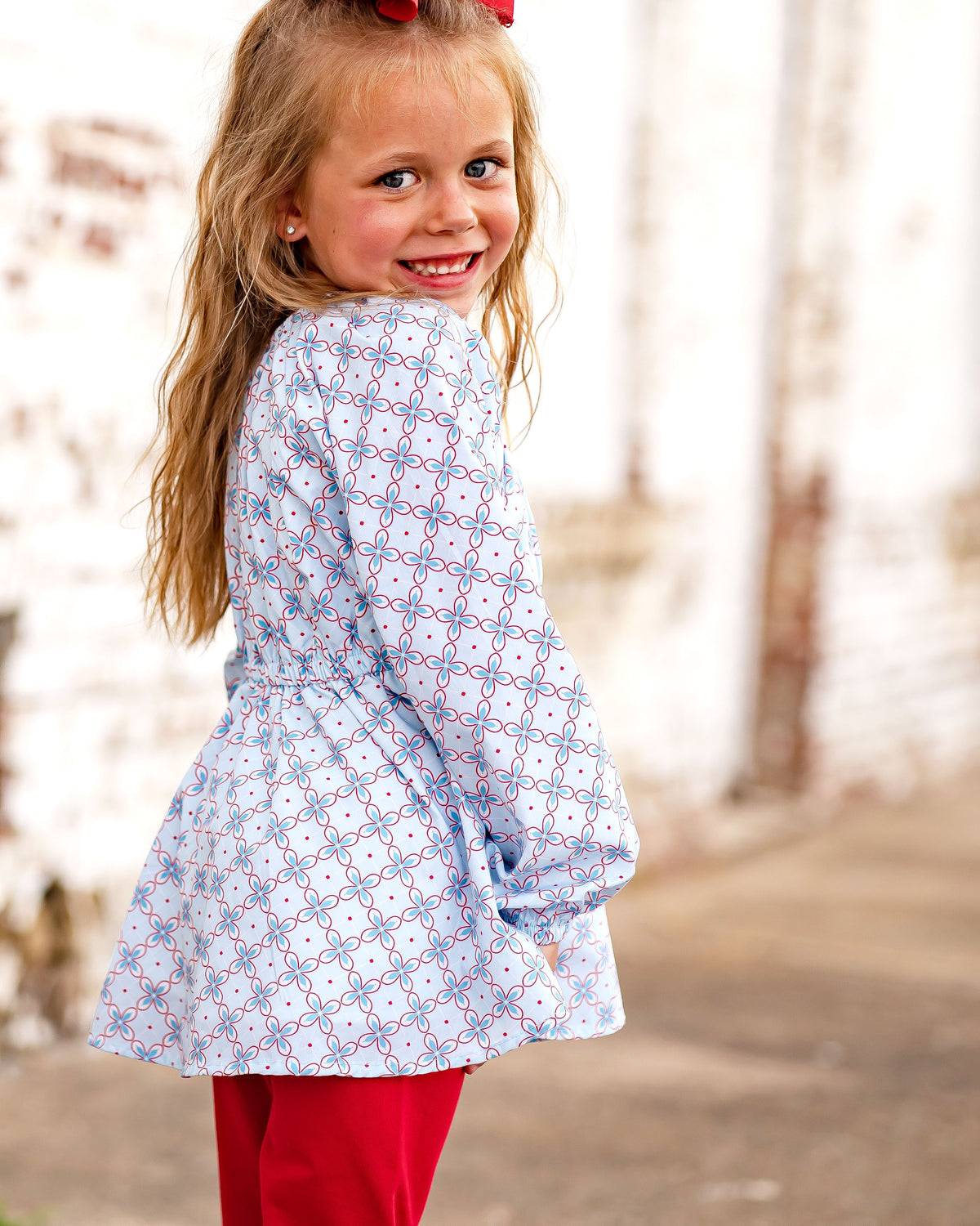 Gloria Geometric - Gabby Gathered Neck Tunic