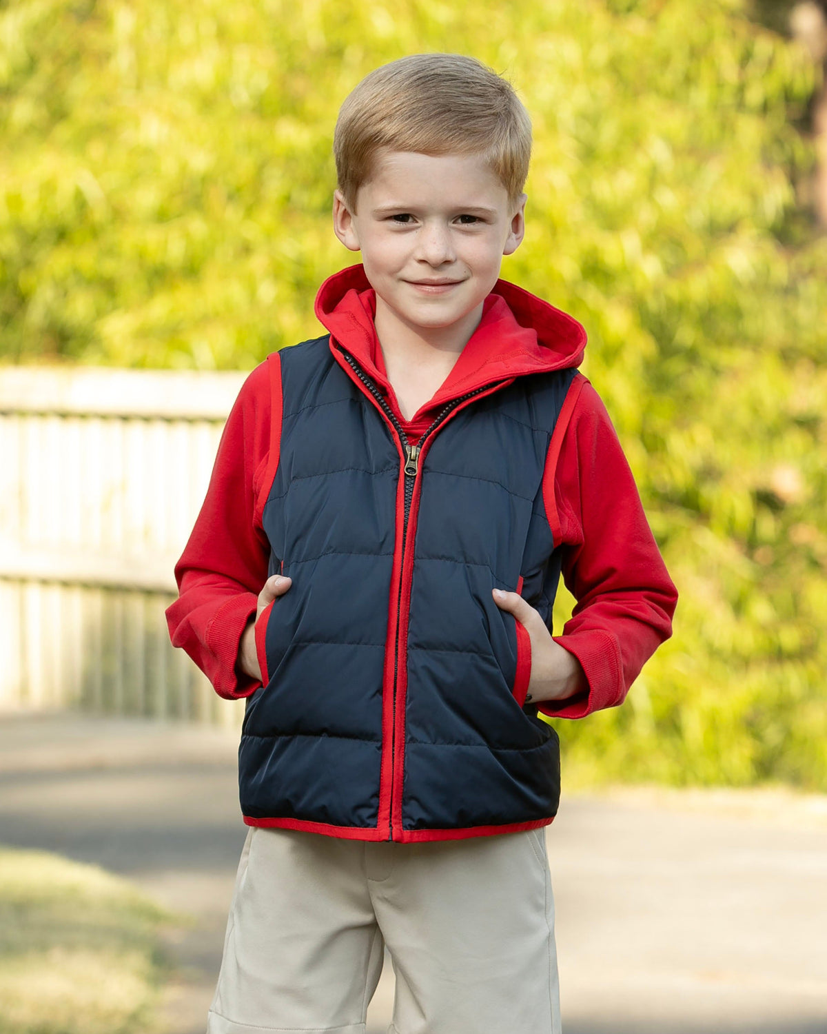 Delta Valley Vest - Maritime Navy with Cardinal Red Trim