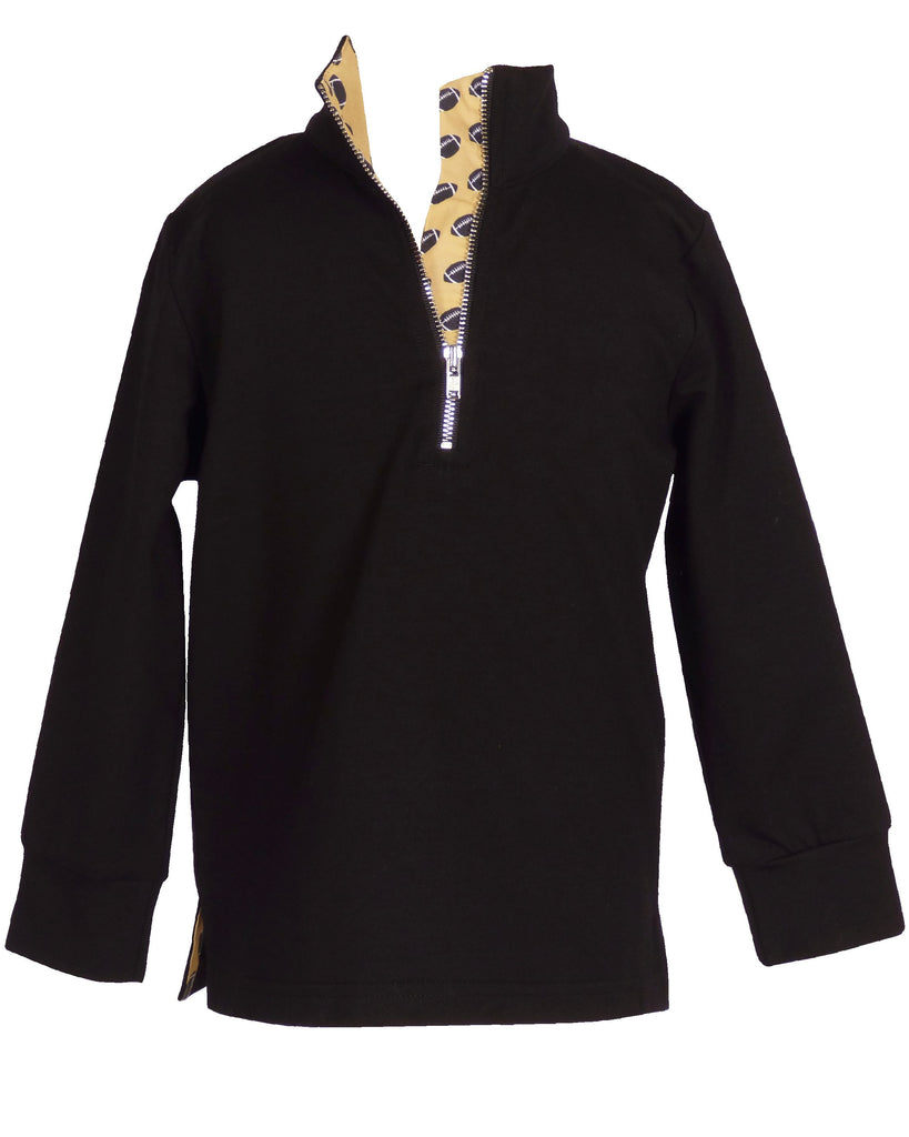 Game Day Quarter Zip - Black and Gold