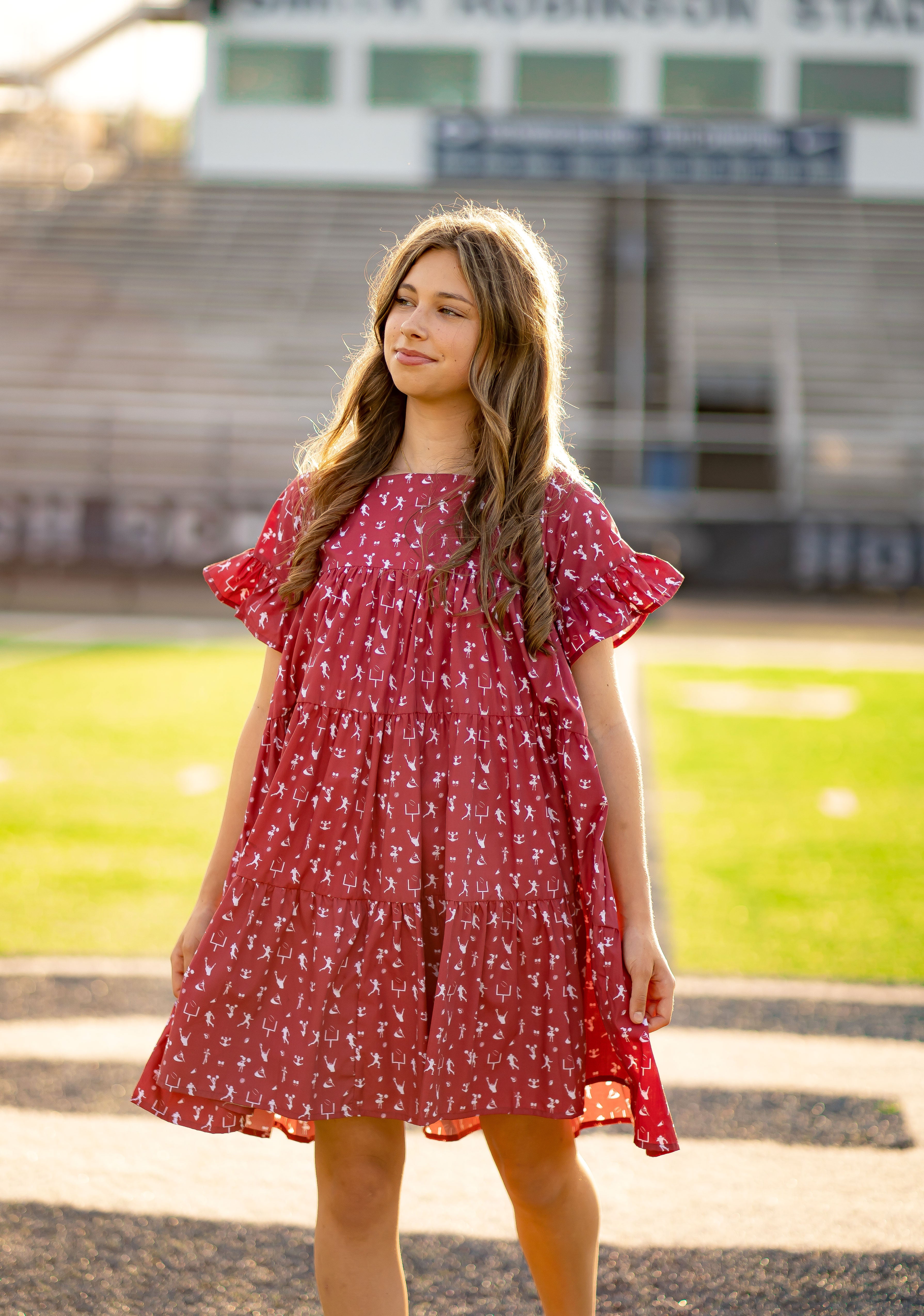 Game Day Tier Dress - Burgundy 2T Game Day Tier Dress - Burgundy 2T