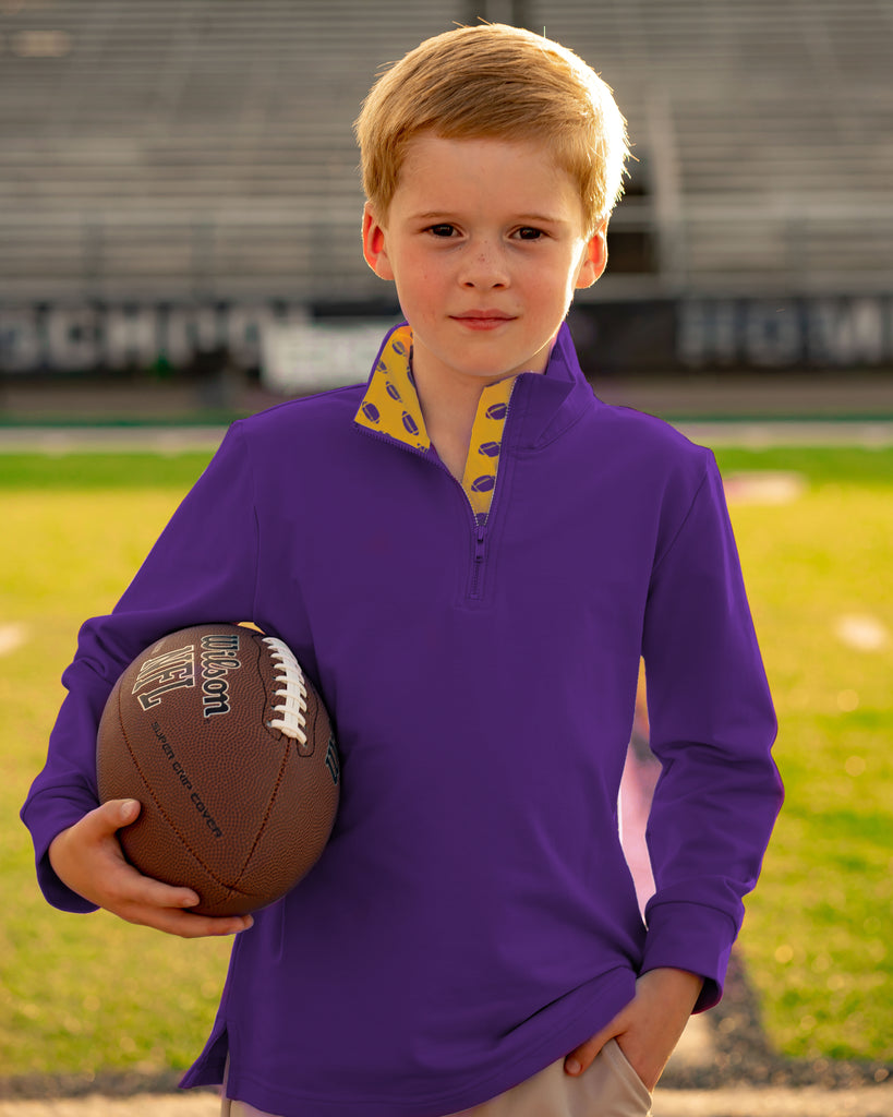 Game Day Quarter Zip - Purple and Gold