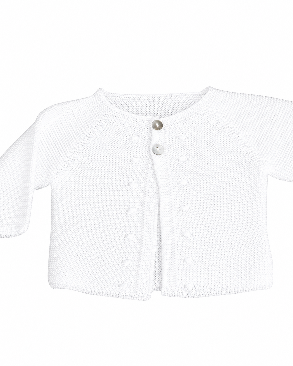 Louisa Layette Cardigan - Snow White