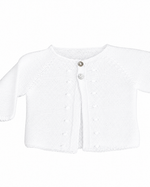Louisa Layette Cardigan - Snow White