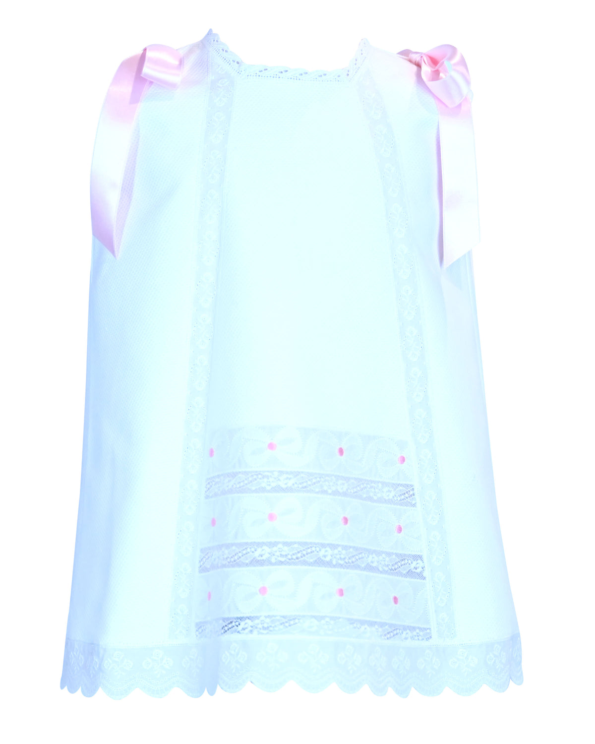 Josephine Dress - White with Bows