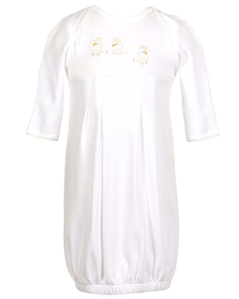 Lambikins Daygown - Egyptian Cotton Knit - Cream