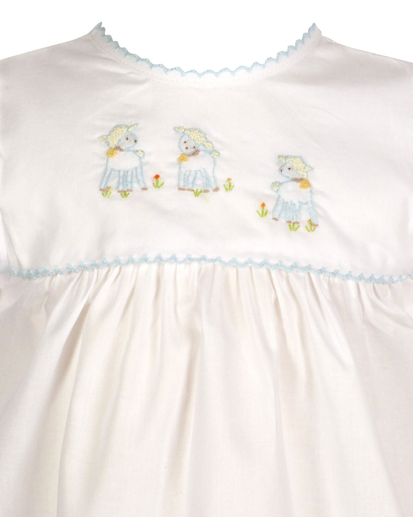 Lambikins Daygown & Diaper Cover - Woven Blue