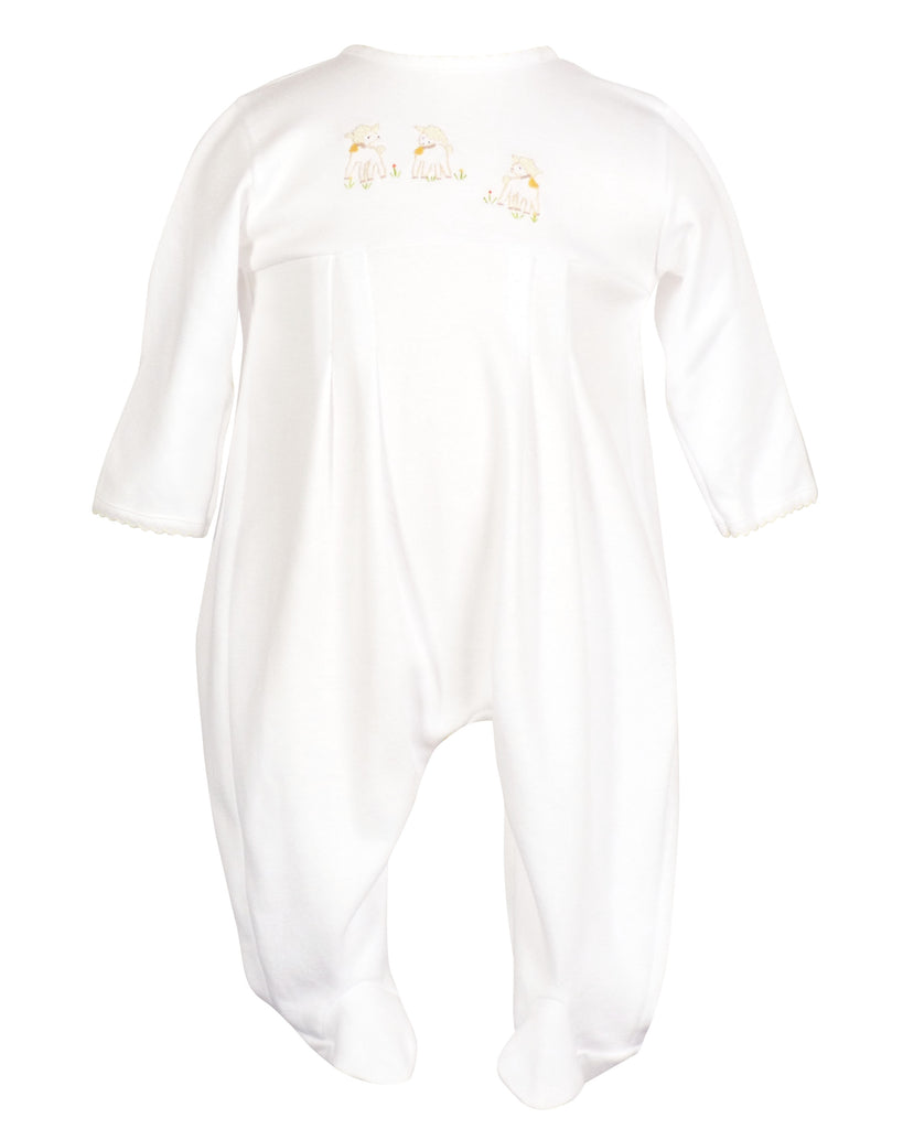 Lambikins Footed Pajamas - Egyptian Cotton Knit - Cream