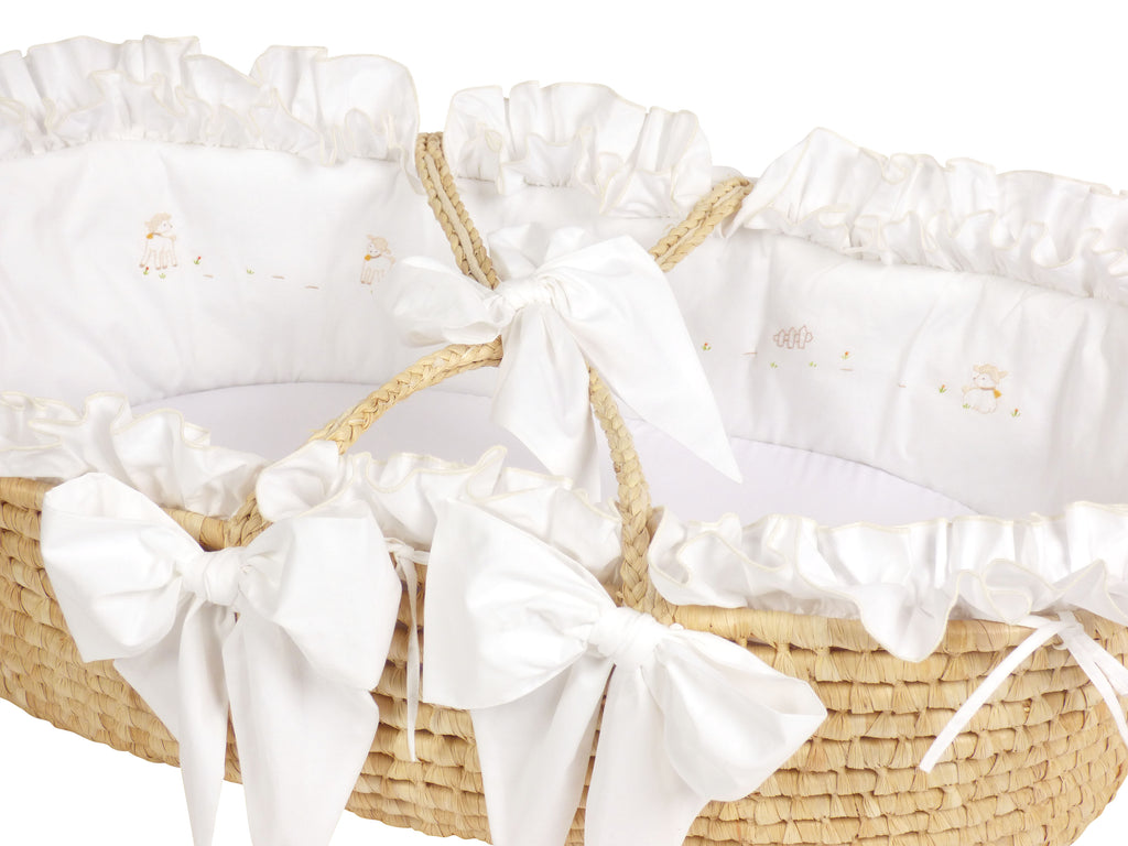 Lambikins Moses Basket Set - Cream