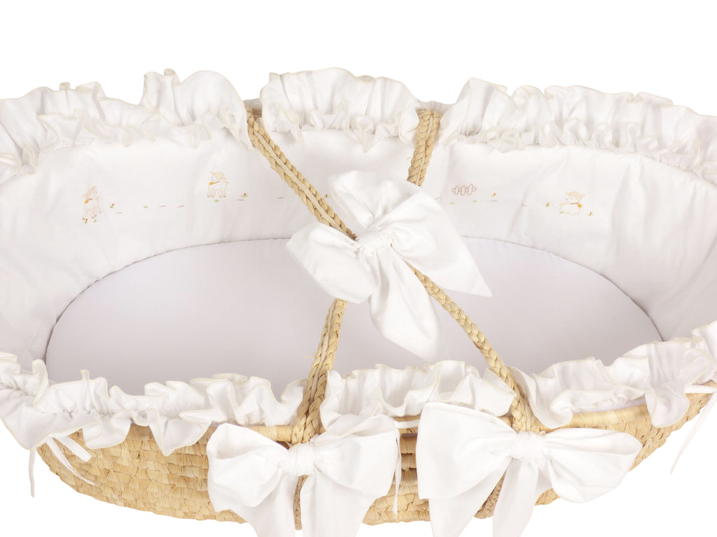 Lambikins Moses Basket Set - Cream