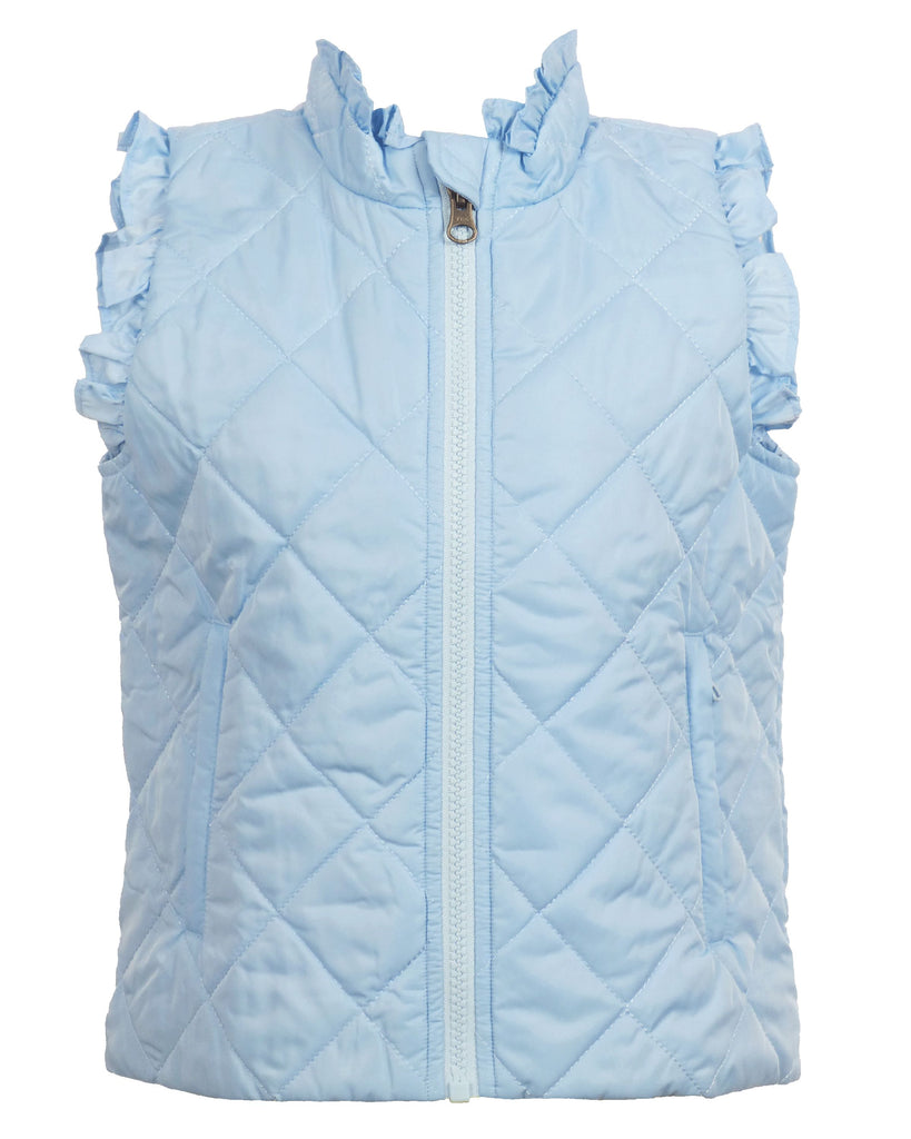 Vera Vest with Ruffle - Powder Blue