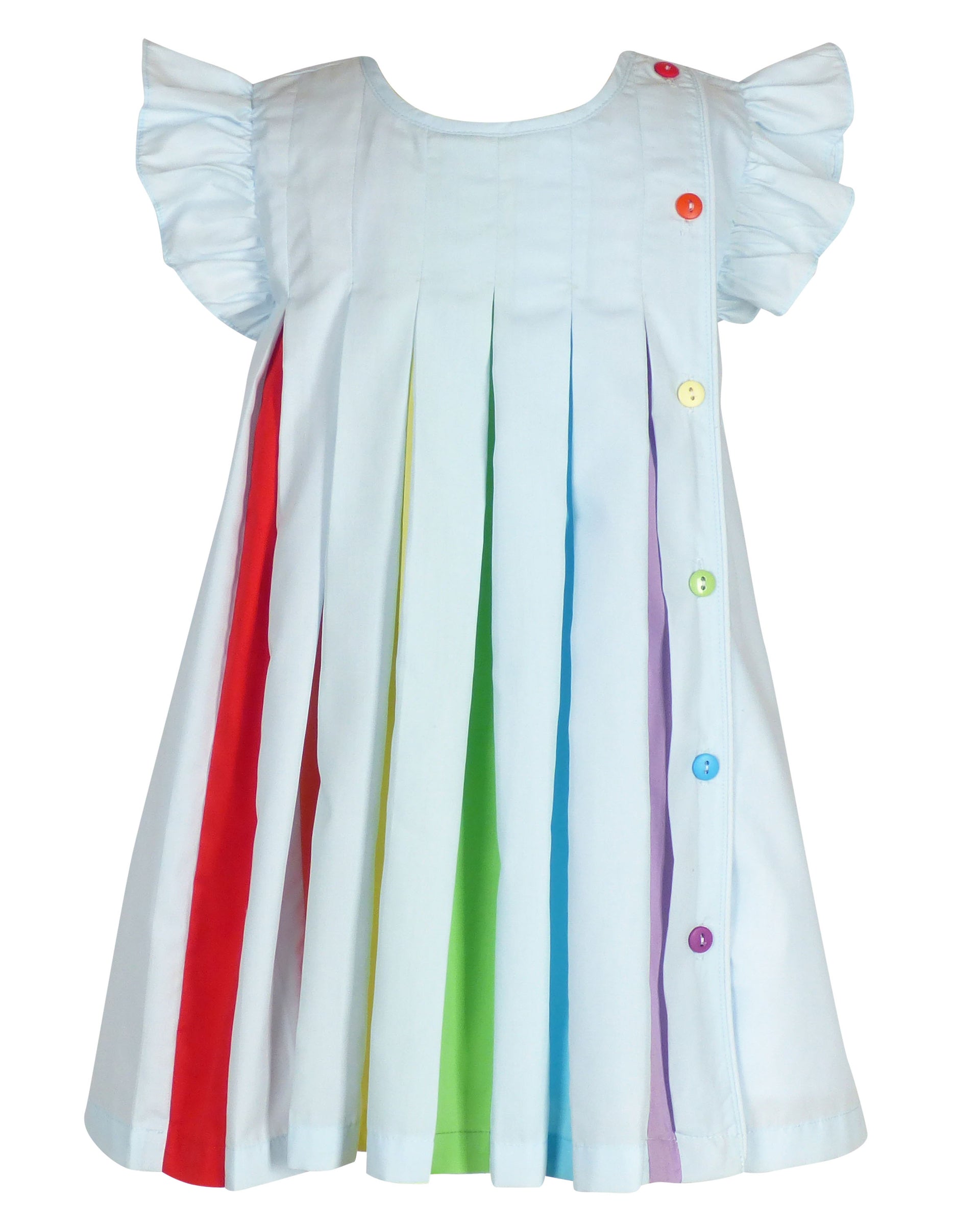 pleated rainbow dress Colorful, twirl-ready, and full of personality  The Rainbow Pleated Hi-Lo  Swing Dress is the statement piece her wardrobe needs  #girlsdresses  #summerdress #kidsdress #girlsfashion #kidsboutique