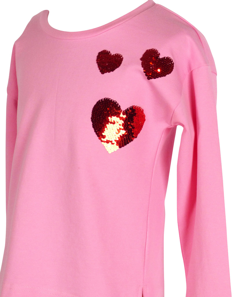 Tabby Top with Hearts - Light Pink