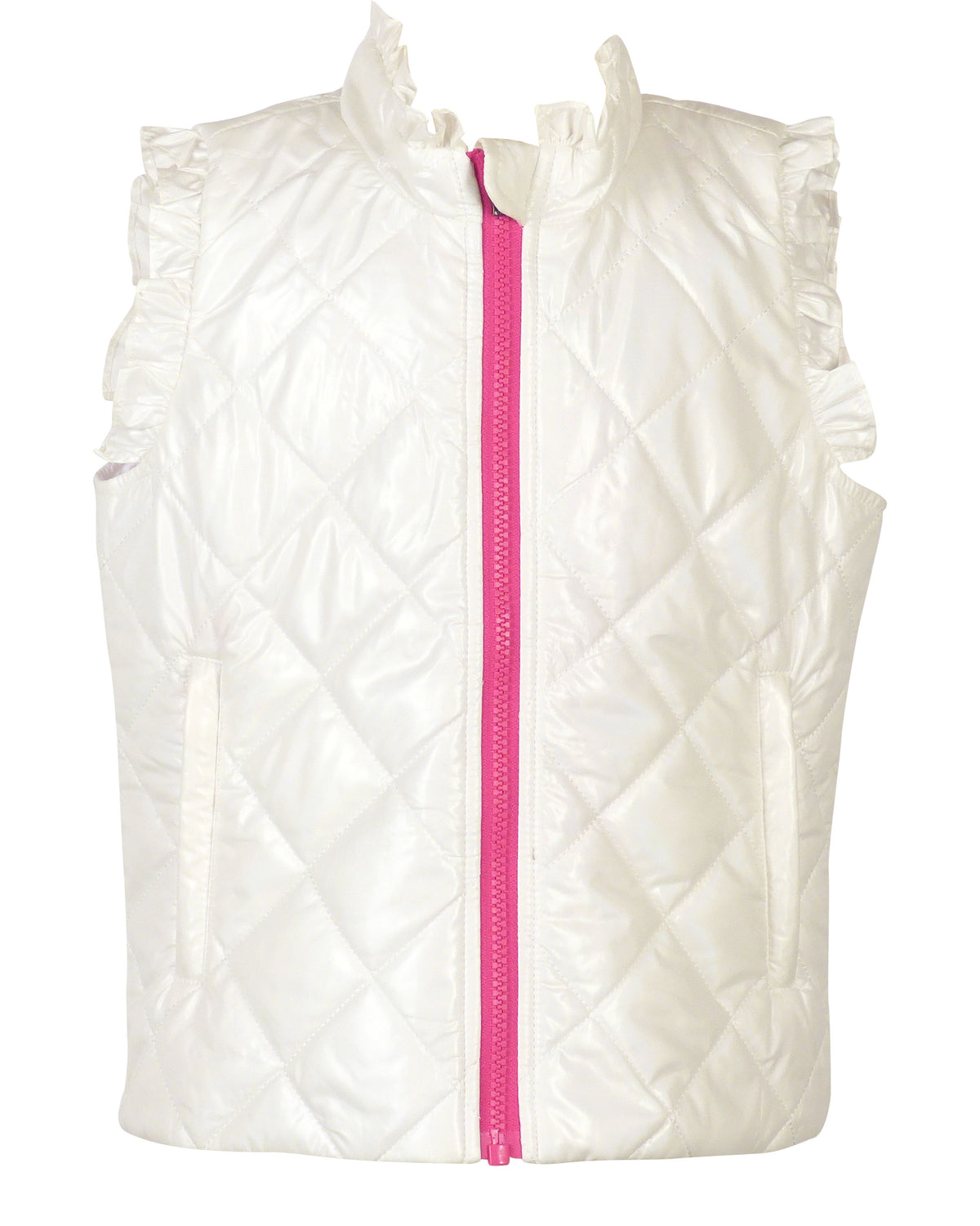 Vera Vest with Ruffle - Winter White Shimmer