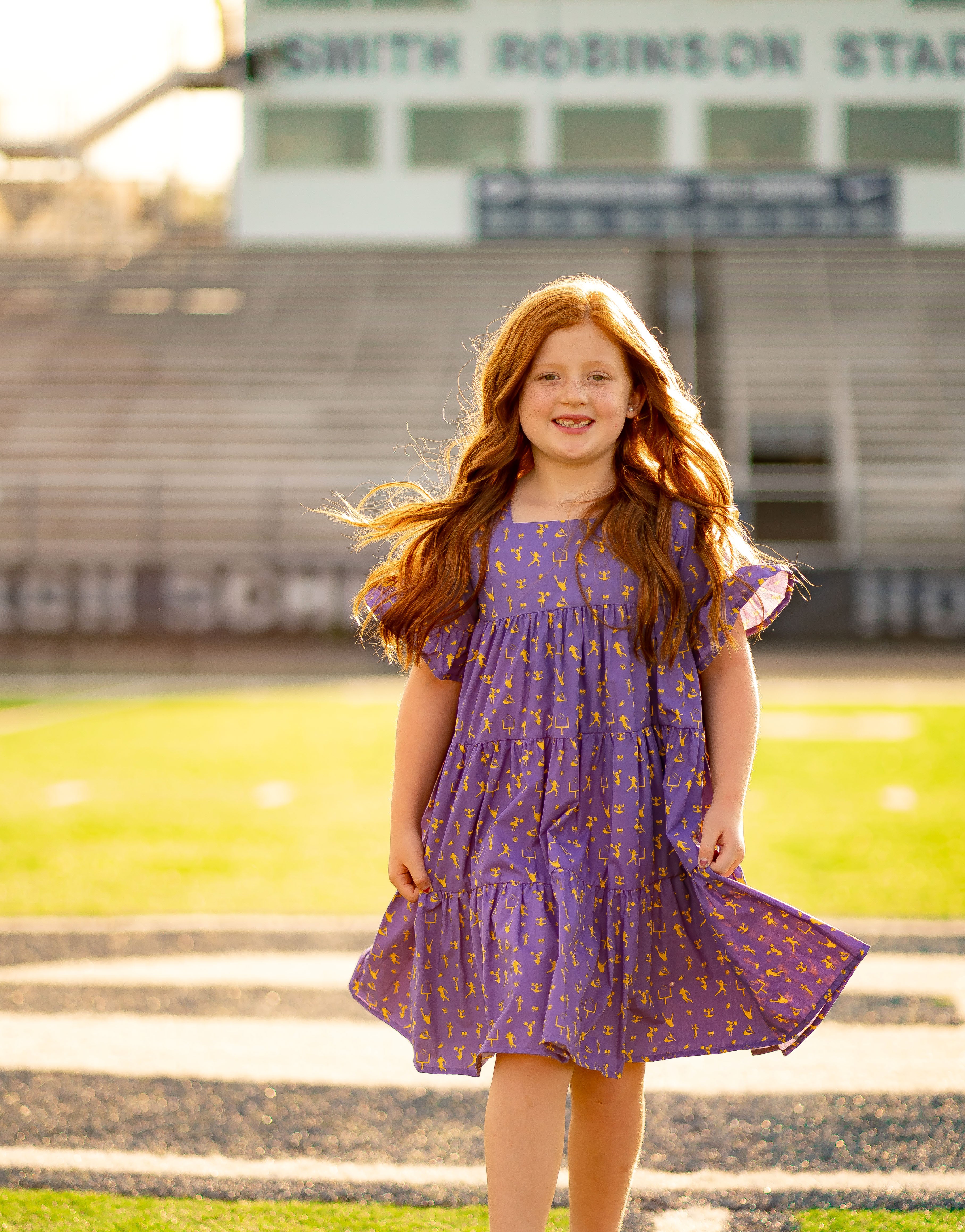 Game Day Tier Dress - Purple and Gold The Yellow Lamb Game Day Tier Dress - Purple and Gold The Yellow Lamb