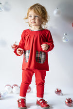 North Pole Plaid - Tollie Tunic in Red Knit