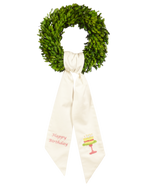 Wreath Sash: Happy Birthday (Pink)