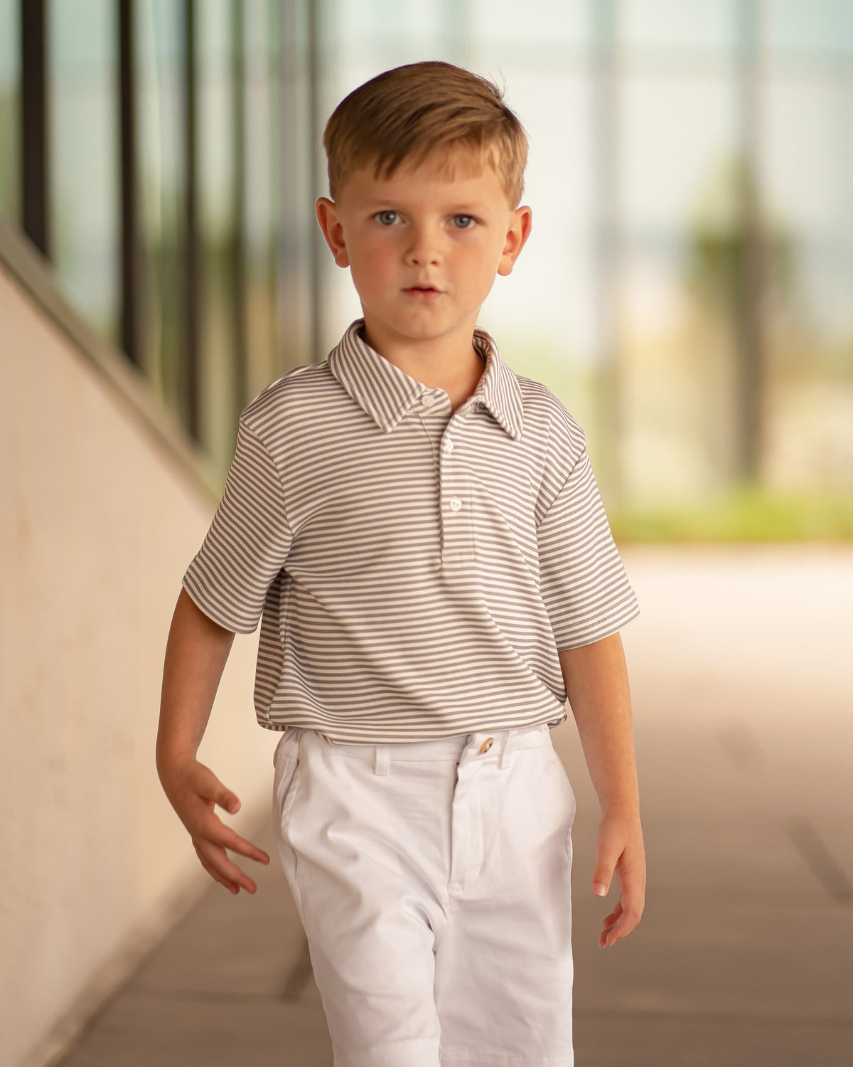 Patrick Shirt: Greers Ferry Gray Stripe