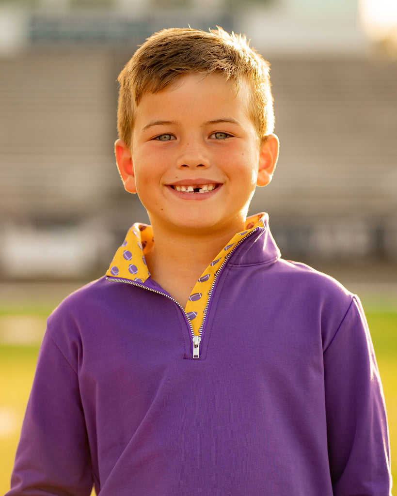 Game Day Quarter Zip - Purple and Gold