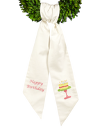 Wreath Sash: Happy Birthday (Pink)