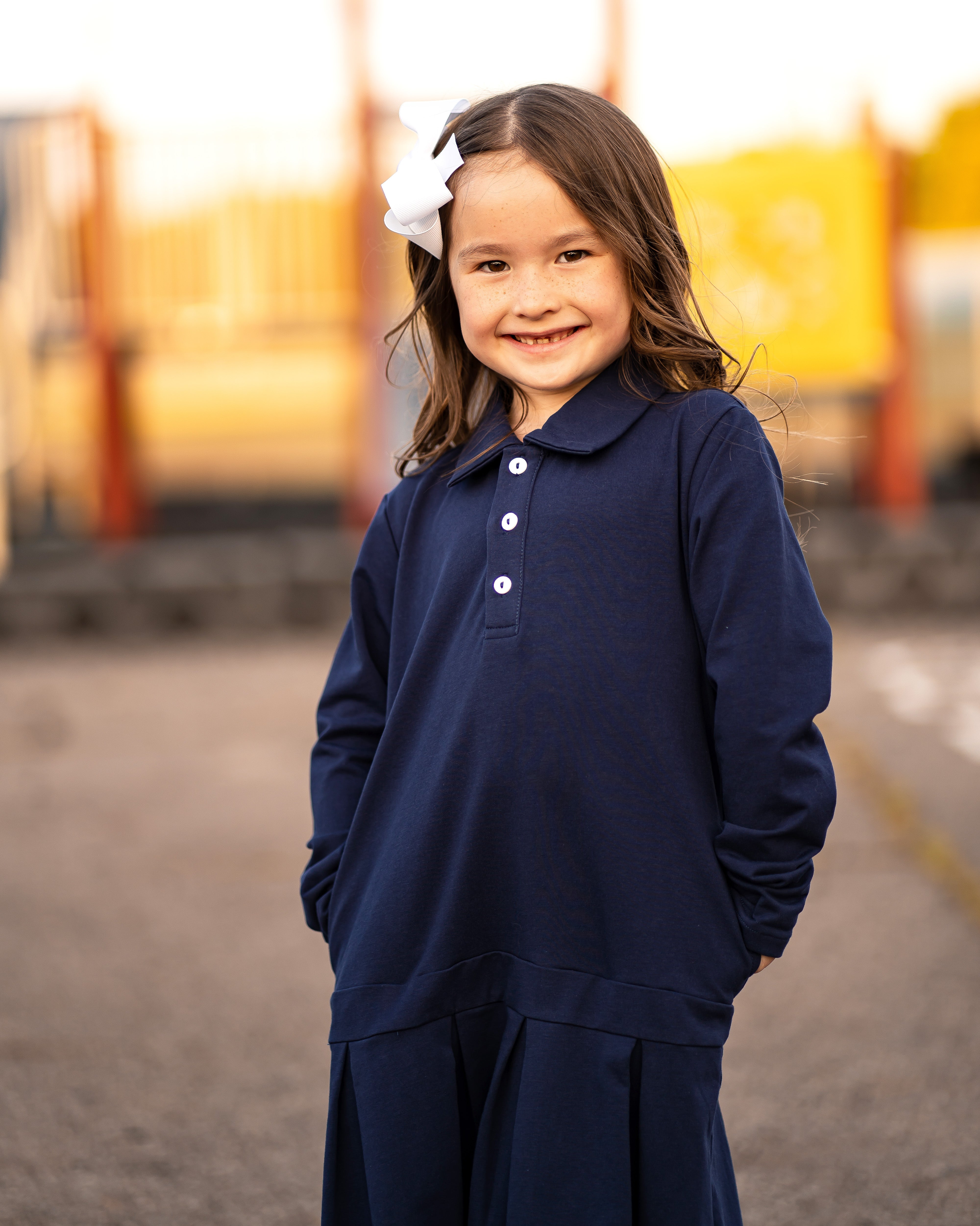Girl's School Uniform - TYL Scholar Long Sleeve Polo Dress 5 Girl's School Uniform - TYL Scholar Long Sleeve Polo Dress 5