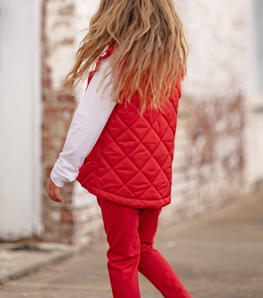 Vera Vest with Ruffle - Red