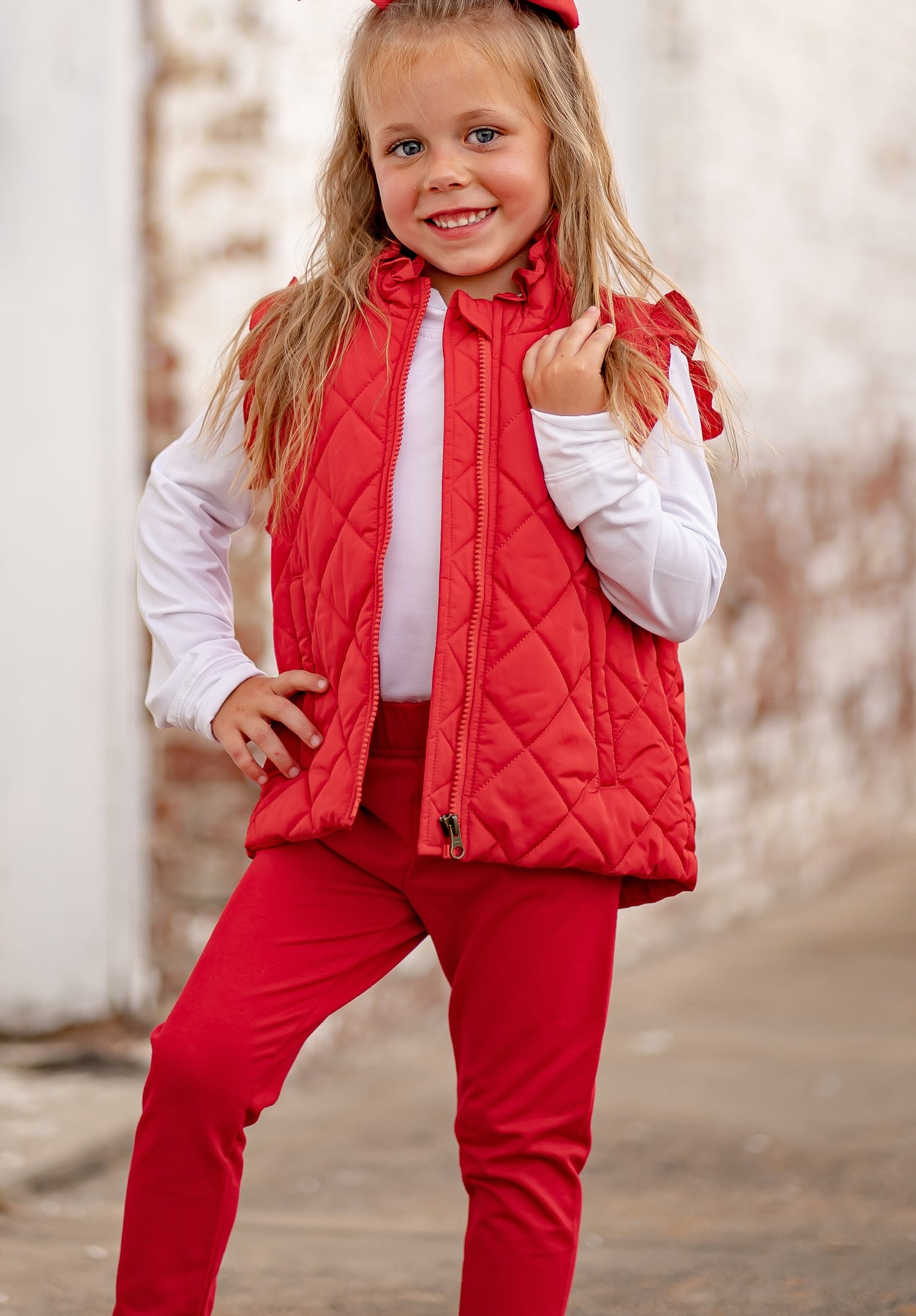 Vera Vest with Ruffle - Cardinal Red– The Yellow Lamb