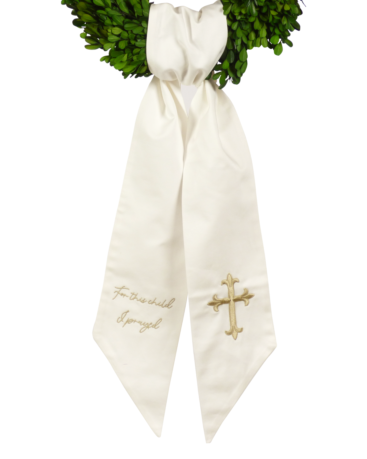 Wreath Sash: For This Child I Prayed