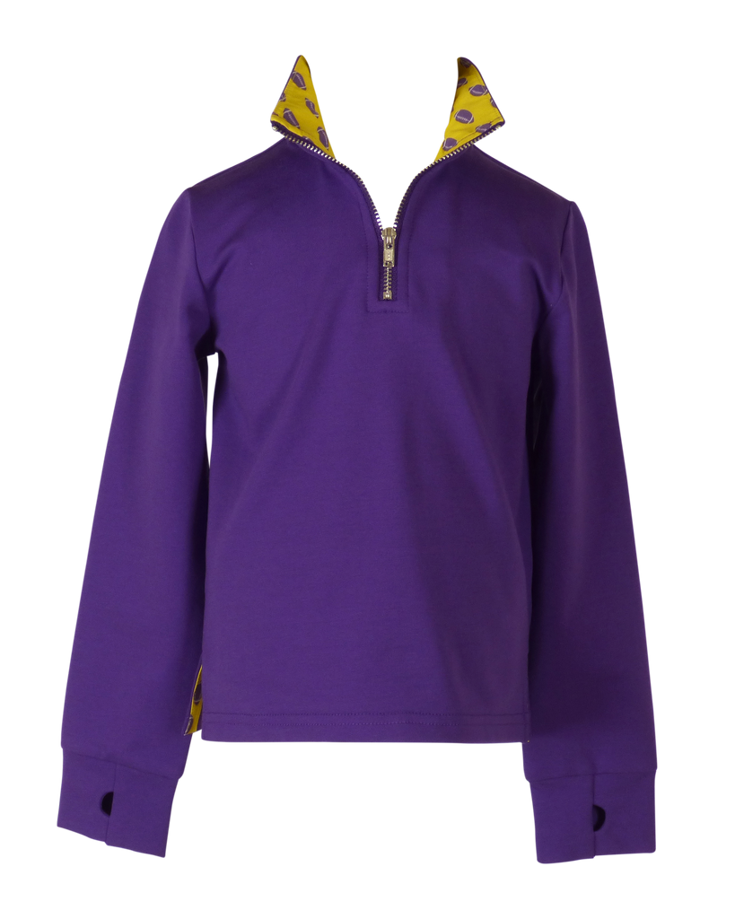 Game Day Quarter Zip - Purple and Gold