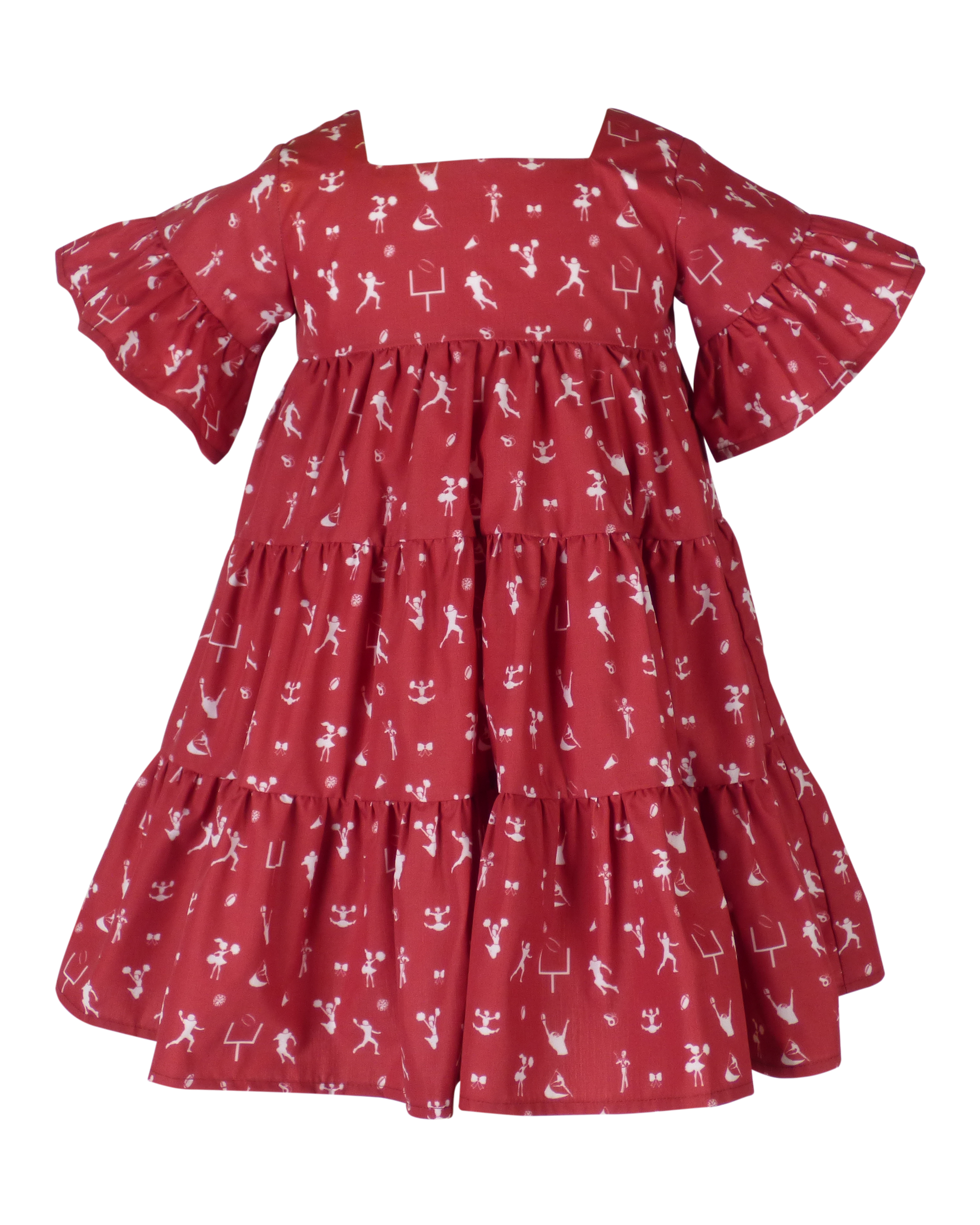Game Day Tier Dress - Burgundy 2T Game Day Tier Dress - Burgundy 2T