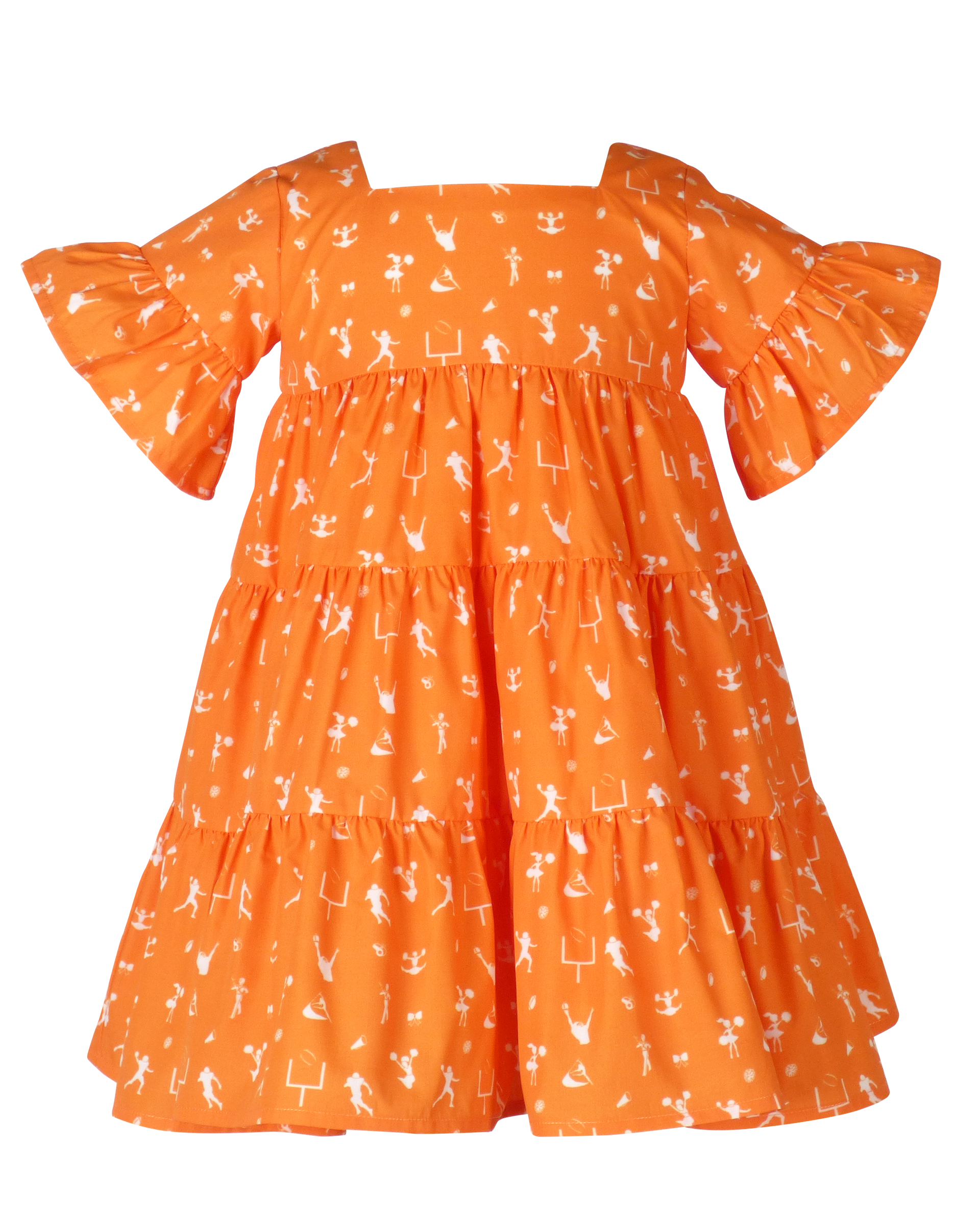 Game Day Tier Dress - Orange 3T