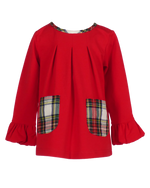 North Pole Plaid - Tollie Tunic in Red Knit